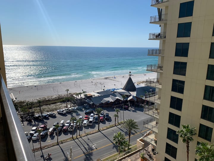 Gulf and beach view from the balcony of condo 1236